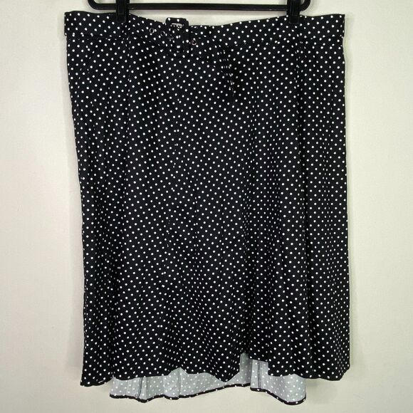 New Torrid Retro Chic Polka Dot Belted Midi Swing Skirt Women's Size 26 - Picture 1 of 7